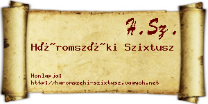 Háromszéki Szixtusz névjegykártya